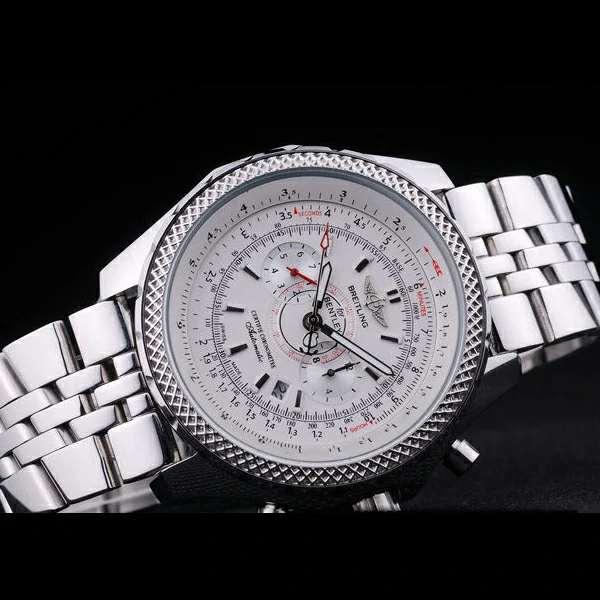 Breitling Bentley Chronograph White Dial Stainless Steel Strap new58294
