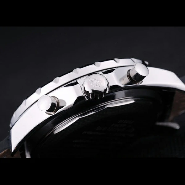 Breitling Bentley Chronograph Black Dial Black Leather Strap new58296