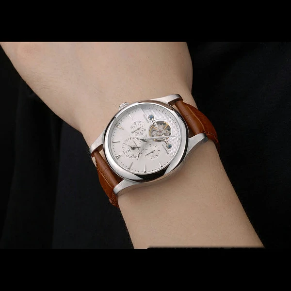 Jaeger Le Coultre Master Control Tourbillon White Dial Brown Leather Strap new58369