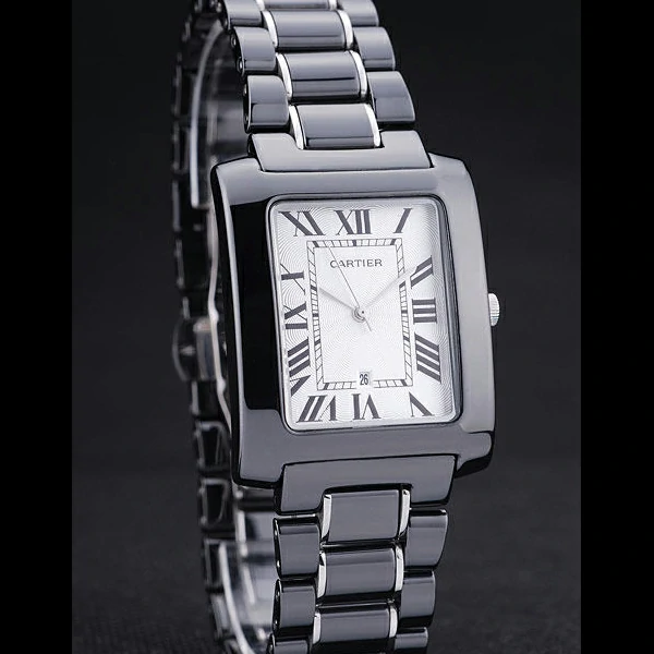 Cartier Tank Solo White Dial Black Ceramic Case And Bracelet new58503