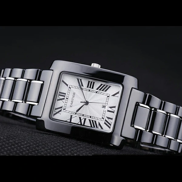 Cartier Tank Solo White Dial Black Ceramic Case And Bracelet new58503