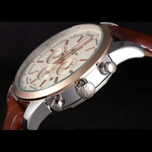 Breitling Transocean White Dial Light Brown Leather Strap Rose Gold Bezel new58565