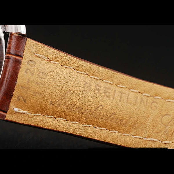 Breitling Transocean White Dial Brown Leather Strap Polished Stainless Steel Bezel new58567