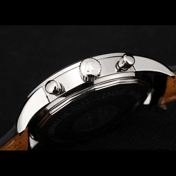Breitling Transocean Black Dial Black Leather Strap Polished Stainless Steel Bezel new58569