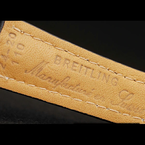 Breitling Transocean White Dial Black Leather Strap Rose Gold Bezel new58572