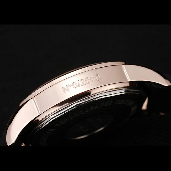 Breitling Transocean Black Dial Black Rubber Strap Rose Gold Bezel new58573