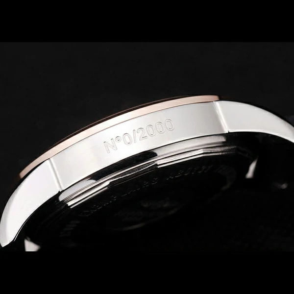 Breitling Transocean Black Dial Black Rubber Strap Rose Gold Bezel new58575