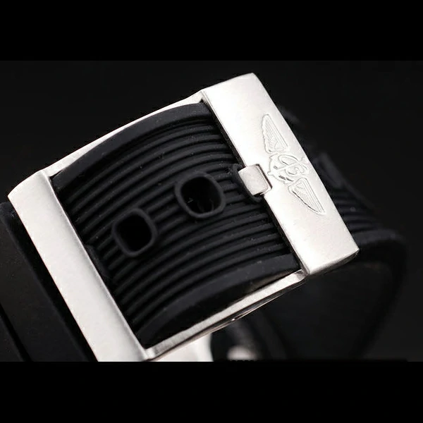 Breitling Transocean White Dial Black Rubber Strap Rose Gold Bezel new58576