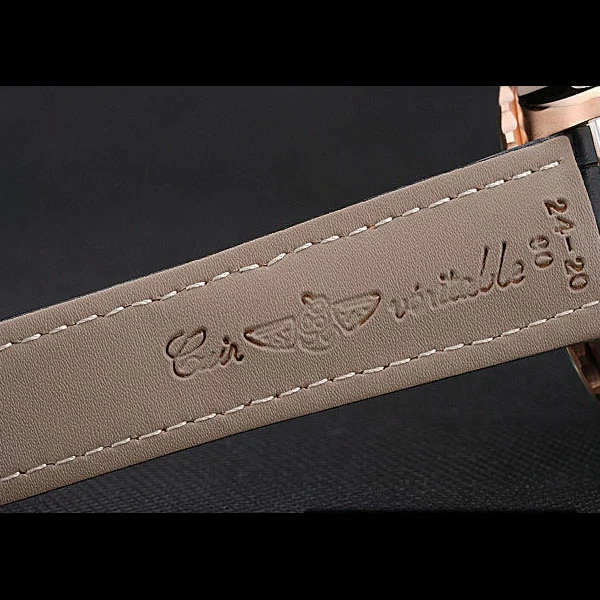 Breitling Navitimer Rosegold Bezek Leather Strap White Dial new58694