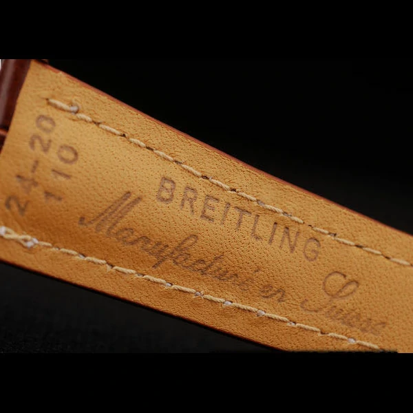 Breitling Navitimer Brown Leather Strap White Dial new58698