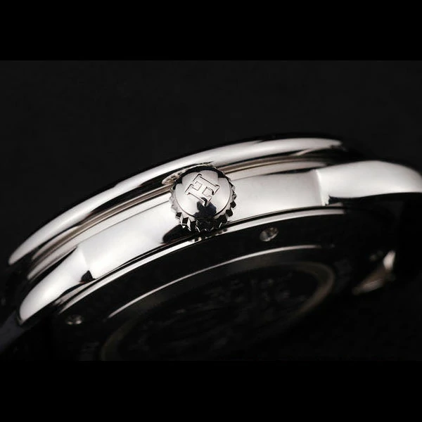 Hermes Arceau Black Dial Black Leather Strap new58708