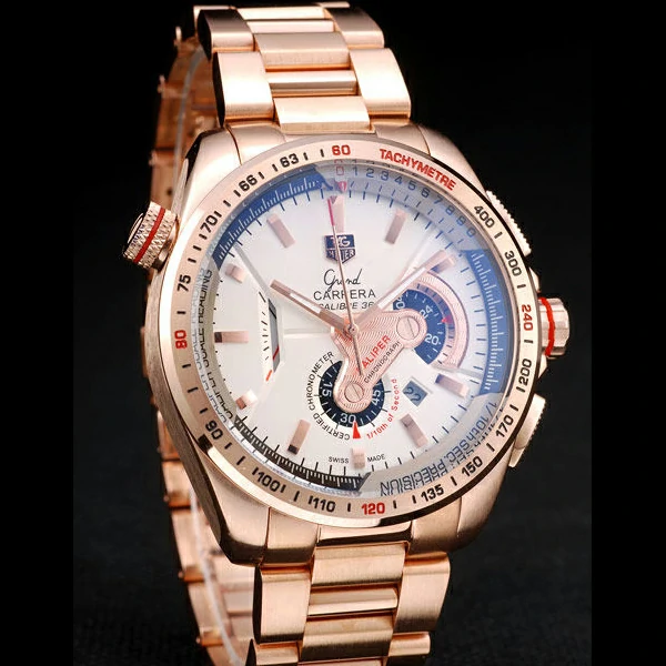 Tag Heuer Carrera Rose Gold Case White Dial new58749