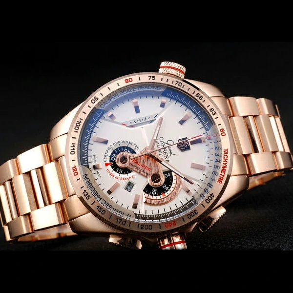 Tag Heuer Carrera Rose Gold Case White Dial new58749