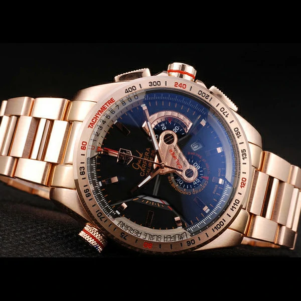 Tag Heuer Carrera Rose Gold Case Black Dial new58750