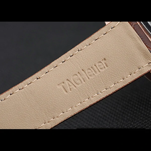 Tag Heuer Carrera Rose Gold Case White Dial Brown Leather Strap new58753