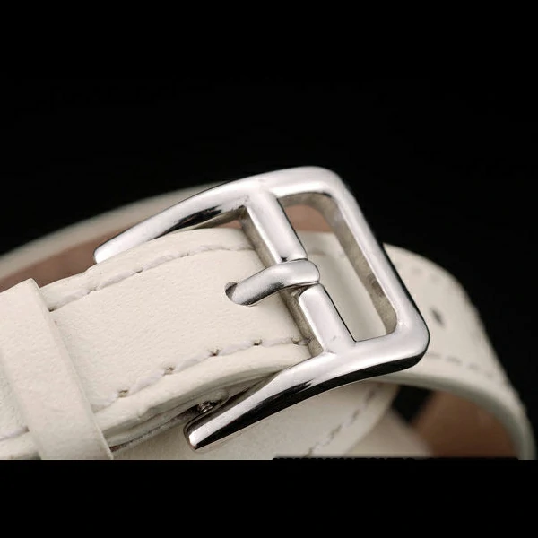 Hermes Classic MOP Dial White Elongated Leather Strap new58790