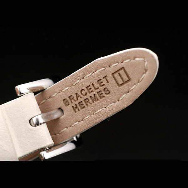 Hermes Classic MOP Dial White Elongated Leather Strap new58790