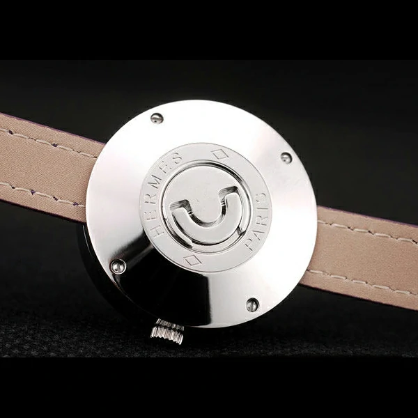 Hermes Classic MOP Dial Purple Elongated Leather Strap new58791