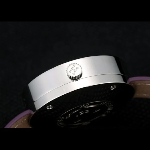 Hermes Classic MOP Dial Purple Elongated Leather Strap new58791