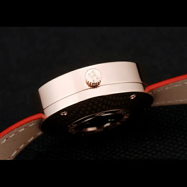 Hermes Classic MOP Dial Red Elongated Leather Strap new58792