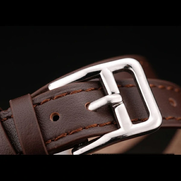 Hermes Classic MOP Dial Brown Elongated Leather Strap new58793