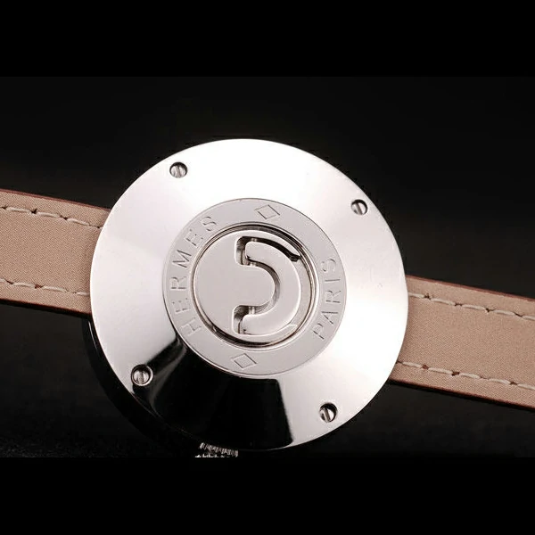 Hermes Classic MOP Dial Brown Elongated Leather Strap new58793