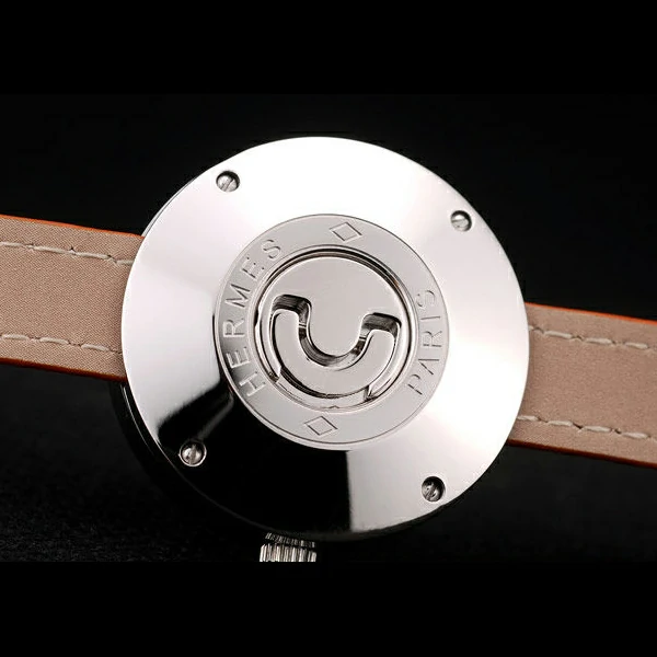 Hermes Classic MOP Dial Orange Elongated Leather Strap new58795