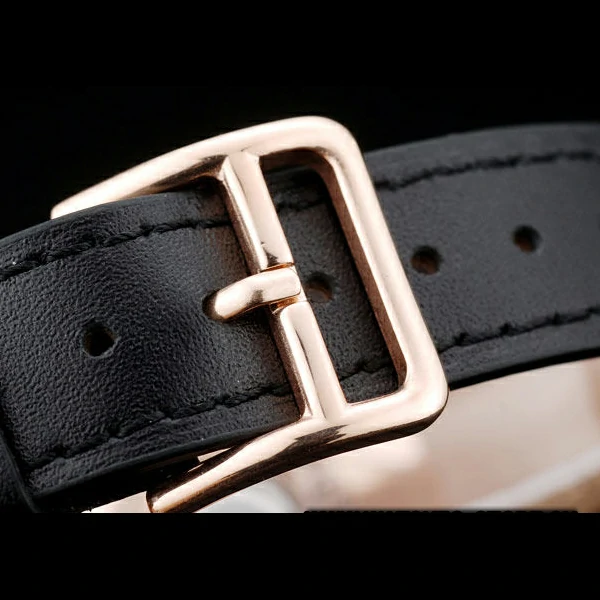 Hermes Classic MOP Dial Black Leather Strap new58796