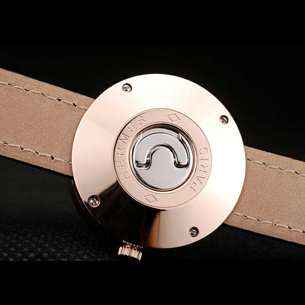 Hermes Classic MOP Dial Black Leather Strap new58796