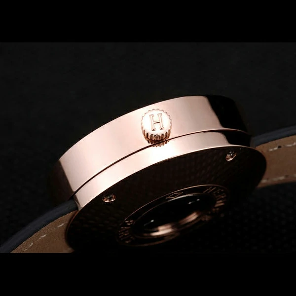 Hermes Classic MOP Dial Black Leather Strap new58796
