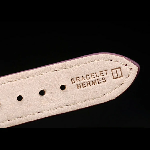 Hermes Classic MOP Dial Purple Leather Strap new58797