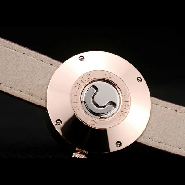 Hermes Classic MOP Dial Purple Leather Strap new58797