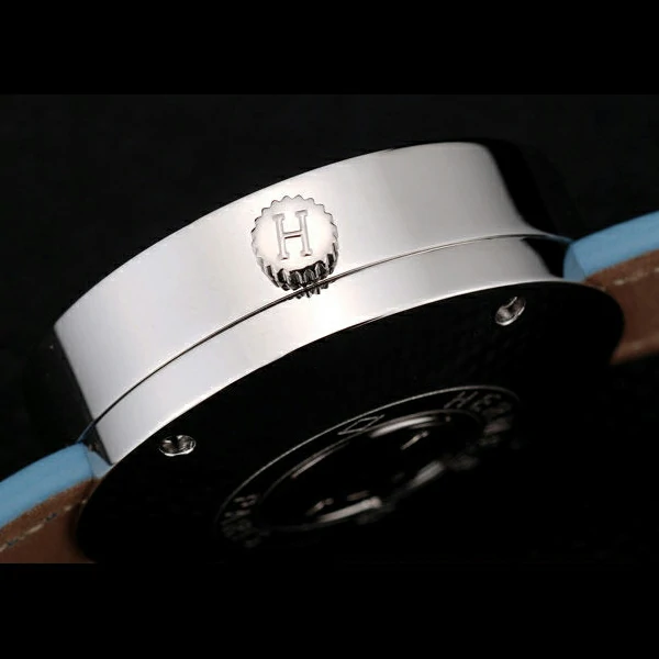 Hermes Classic MOP Dial Light Blue Leather Strap new58798
