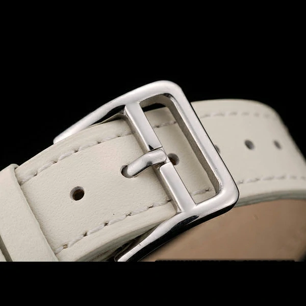 Hermes Classic MOP Dial White Leather Strap new58800