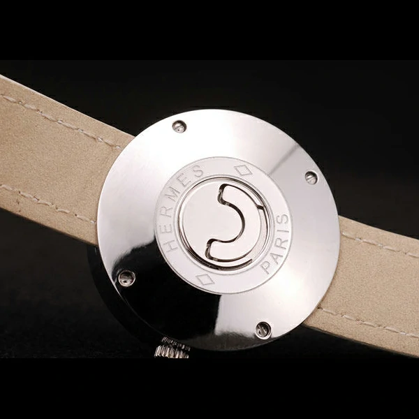 Hermes Classic MOP Dial White Leather Strap new58800