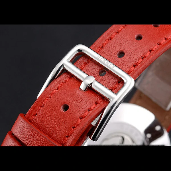 Hermes Classic MOP Dial Red Leather Strap new58801