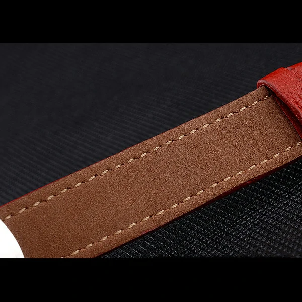 Hermes Classic MOP Dial Red Leather Strap new58801