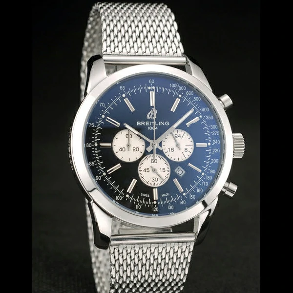 Breitling Transocean Stainless Steel Case Black Dial new58850