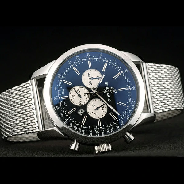 Breitling Transocean Stainless Steel Case Black Dial new58850