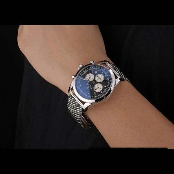 Breitling Transocean Stainless Steel Case Black Dial new58850