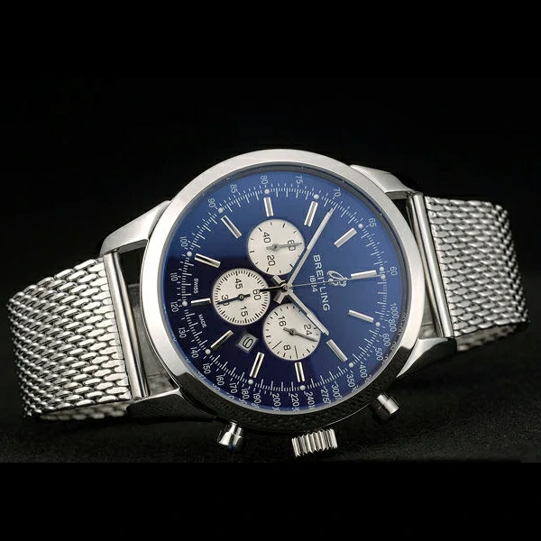Breitling Transocean Stainless Steel Case Blue Dial new58851