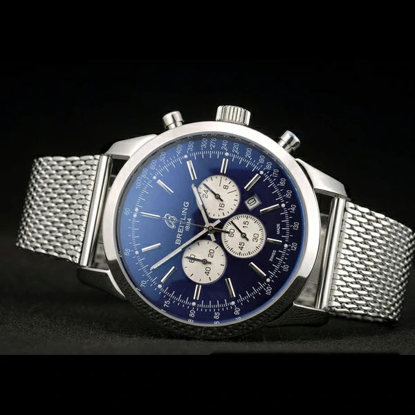 Breitling Transocean Stainless Steel Case Blue Dial new58851