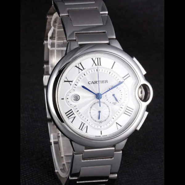 Cartier Ballon Bleu Chronograph White Dial Stainless Steel Case And Bracelet new58887