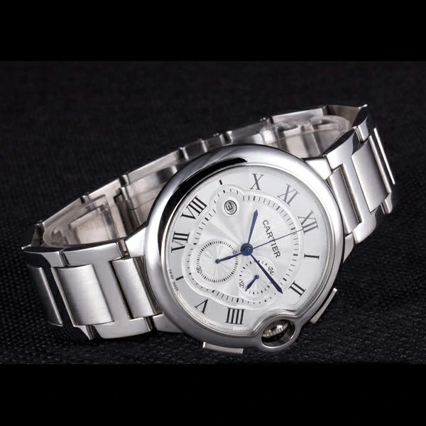 Cartier Ballon Bleu Chronograph White Dial Stainless Steel Case And Bracelet new58887
