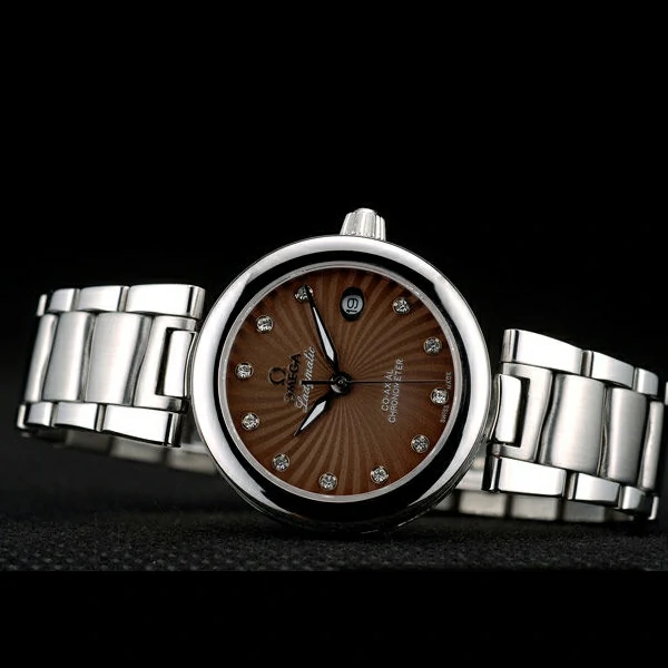 Omega DeVille Ladymatic Stainless Steel Strap Brown Dial new58897