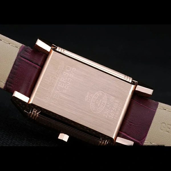 Jaeger le Coultre Reverso Squadro Lady Brown Leather Strap White Dial new58912