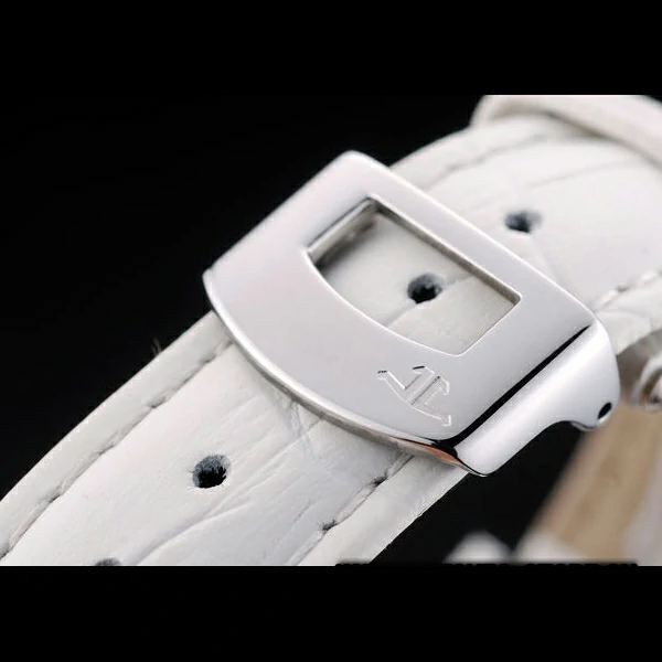 Jaeger le Coultre Reverso Squadro Lady White Leather Strap Pearl Dial new58916