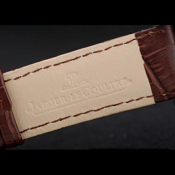 Jaeger le Coultre Reverso Squadro Brown Leather Strap Black Dial new58919