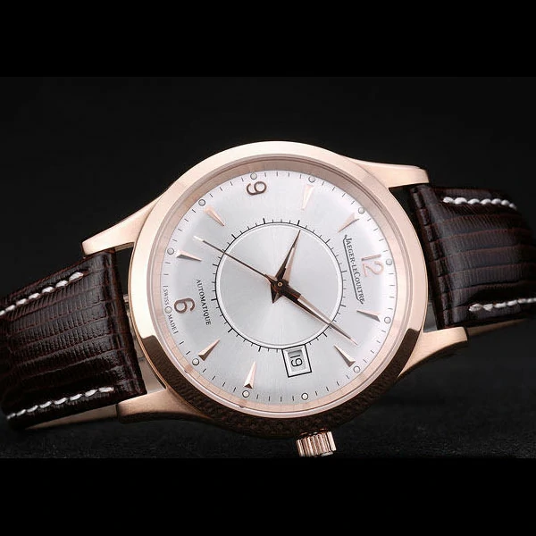 Jaeger Le Coultre Master Control Rose Gold Bezel Brown Leather Strap new58955