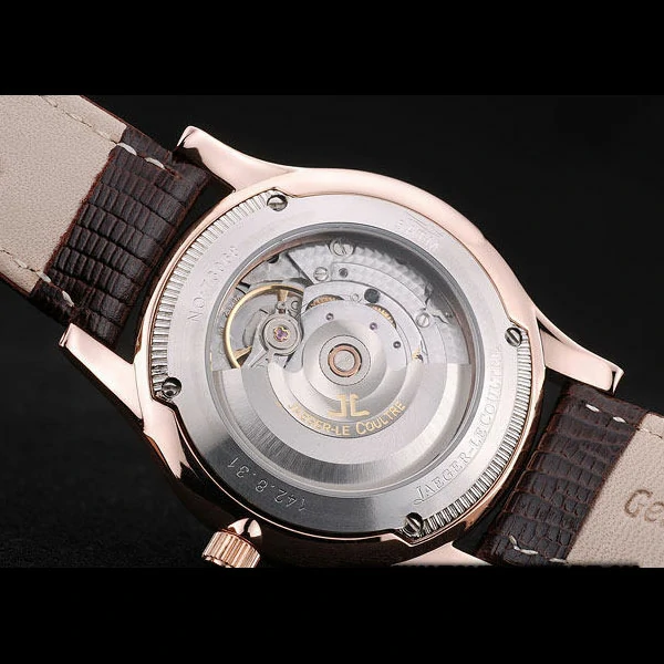 Jaeger Le Coultre Master Control Rose Gold Bezel Brown Leather Strap new58955